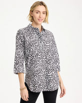 Chico's Sale Black No Iron™ Stretch Printed Popover
