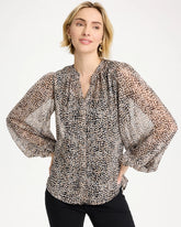 Chico's For Sale Black Georgette Printed Squares Blouse
