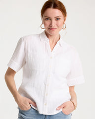 Chico's Discount Alabaster Cotton Gauze Camp Shirt