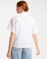 Chico's Discount Alabaster Cotton Gauze Camp Shirt