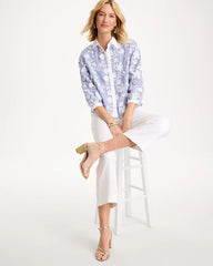 Chico's Outlet Alabaster Cotton 3D Embroidered Striped Shirt