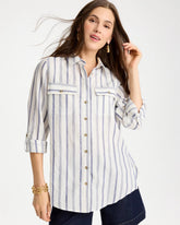 Chico's Outlet Indigo Linen-Cotton Utility Tunic
