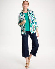 Chico's On Sale Passport Blue No Iron™ Athena Dye Linen Shirt