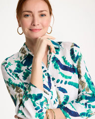 Chico's On Sale Passport Blue No Iron™ Athena Dye Linen Shirt