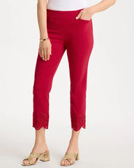 Chico's Sale Cherry Lush Petite Brigitte™ Slim Scalloped Ankle Pants