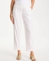 Chico's Online Alabaster Soft-Stretch Linen Straight Tapered Ankle Pants