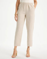 Chico's For Sale Oatmeal Linen Straight Tapered Ankle Pants