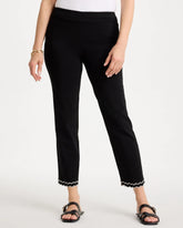 Chico's Online Black Contrast Scallop Brigitte™ Slim Crop Pant