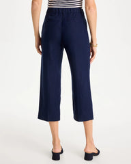 Chico's Online Passport Blue Linen Fly Front Pants