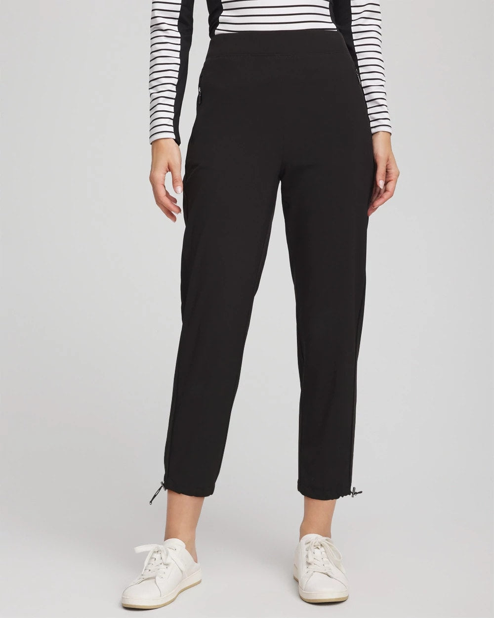 Chico's On Sale Black Zenergy® UPF Rib Mix Cropped Pants