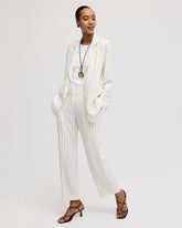 Chico's Online Ecru Striped Linen Wide-Leg Ankle Pants