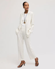 Chico's Online Ecru Striped Linen Wide-Leg Ankle Pants