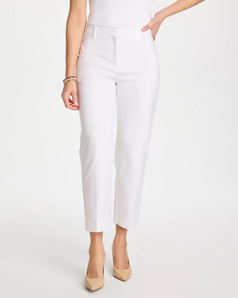 Chico's Discount Alabaster Emme Slim Ankle Pants