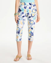 Chico's Sale Passport Blue Brigitte™ Slim Handpainted Pull-On Capri