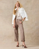 Chico's For Sale Topaz Smoke Linen Fly Front Pants