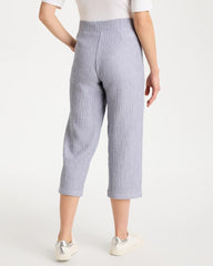 Chico's Discount Blue Zenergy® Striped Gauze Cropped Pants