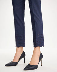 Chico's Discount Indigo Brigitte™ Slim Embroidered Pull-On Crop Pant
