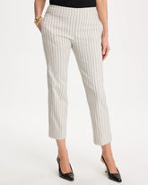 Chico's Discount Black Striped Straight Crop Pant