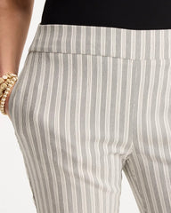 Chico's Discount Black Striped Straight Crop Pant