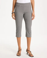 Chico's On Sale Black Brigitte™ Slim Gingham Pull-On Capri Pant