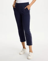 Chico's Online Passport Blue Zenergy® Jersey Striped Crop Pants