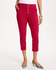 Chico's Outlet Cherry Lush Pull-On Capri Jeans