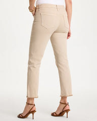 Chico's On Sale Smokey Taupe Girlfriend Slim Frayed Crop Jeans
