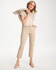 Chico's Online Classic Animal Animal Print Girlfriend Slim Cropped Jeans