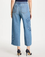 Chico's Online Caressa Indigo Embellished Ultra Lightweight Crop Jeans