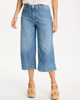 Chico's Discount Burano Indigo Lightweight Wide-Leg Capri Jeans