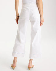 Chico's Discount Alabaster Pull-On Wide-Leg White Crop Jeans