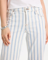 Chico's Discount Bungalow Indigo Stripe Striped Relaxed Boyfriend Jean