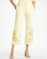 Chico's Outlet Golden Haze Trouser Cutwork Crop Jeans