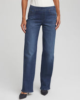 Chico's Discount Aleah Indigo Pull On Wide Jean