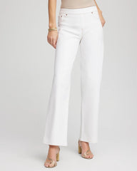 Chico's On Sale Natural Seeded Seeded Pull-On Wide-Leg Jeans