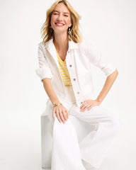Chico's Outlet Alabaster Cropped Denim Trucker Jacket