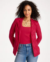 Chico's Sale Cherry Lush Lace Cutwork Blazer