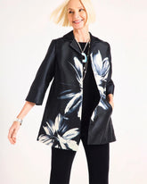 Chico's Sale Travelers Black Travelers™ Collection Floral Long Jacket