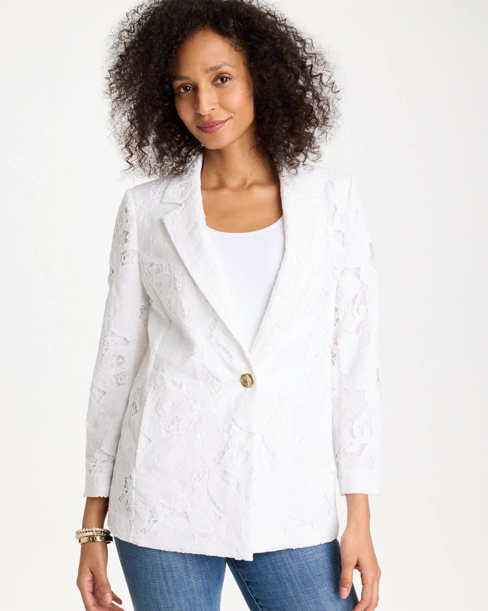 Chico's Outlet Alabaster Classic Lace Blazer