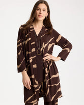 Chico's Sale Cocoa Bean Travelers™ Knit Animal Print Duster Cardigan