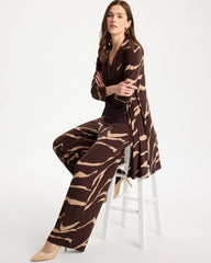 Chico's Sale Cocoa Bean Travelers™ Knit Animal Print Duster Cardigan