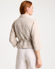 Chico's On Sale Oatmeal Linen Cargo Jacket
