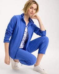 Chico's Discount Amparo Blue Zenergy® UPF Mesh Trim Jacket
