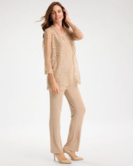 Chico's Sale New Sonora Sand Travelers™ Sheer Embroidered Cardigan
