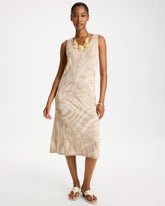 Chico's On Sale Gold Knit Printed Sweater Dress