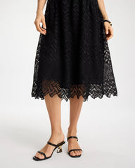 Chico's On Sale Black Embroidered Lace Sleeveless Dress
