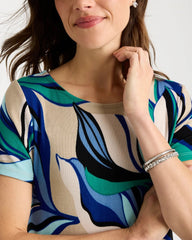 Chico's Sale Rich Cobalt Travelers™ Marble Flora Swing Dress