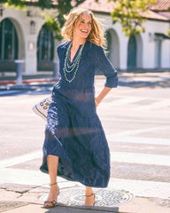 Chico's Online Passport Blue Tiered Lace Dress