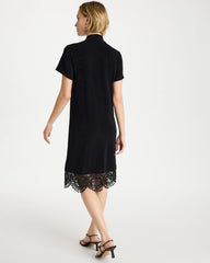 Chico's Outlet Travelers Black Travelers™ Lace Hem V-Neck Dress