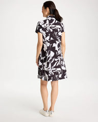 Chico's Outlet Black Zenergy® UPF Floral Nights Bungee Dress